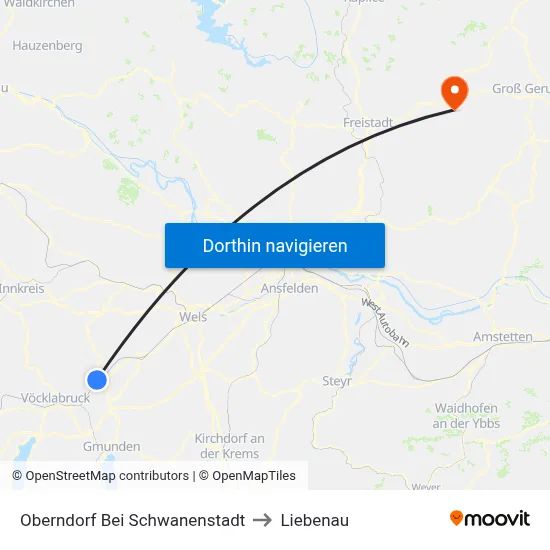 Oberndorf Bei Schwanenstadt to Liebenau map