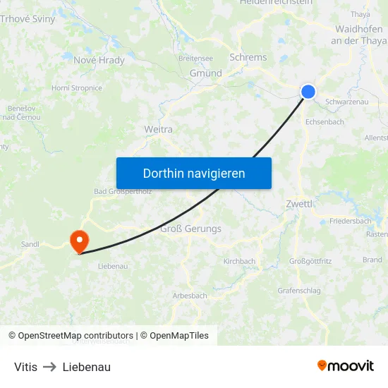 Vitis to Liebenau map