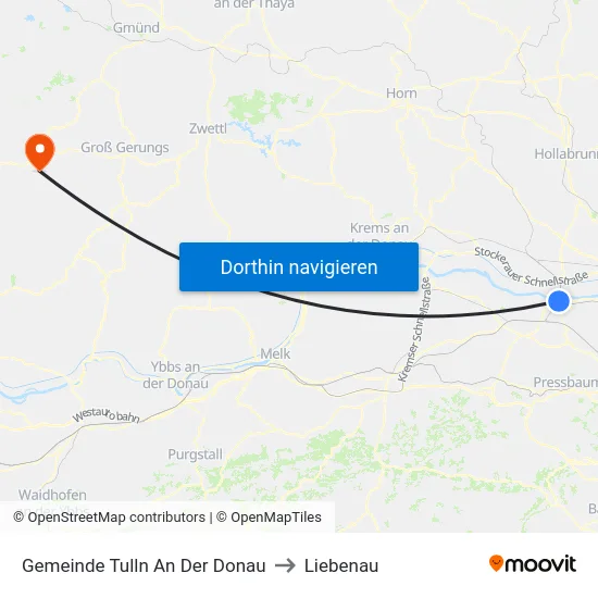 Gemeinde Tulln An Der Donau to Liebenau map