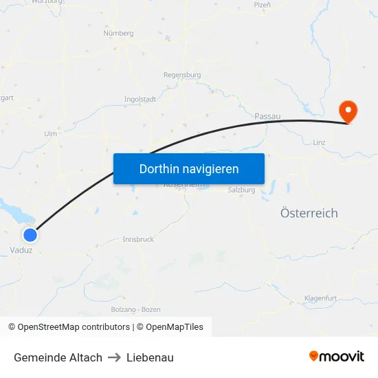 Gemeinde Altach to Liebenau map