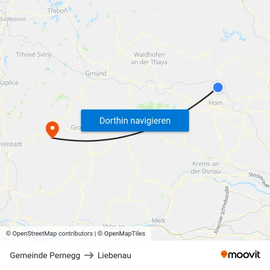 Gemeinde Pernegg to Liebenau map