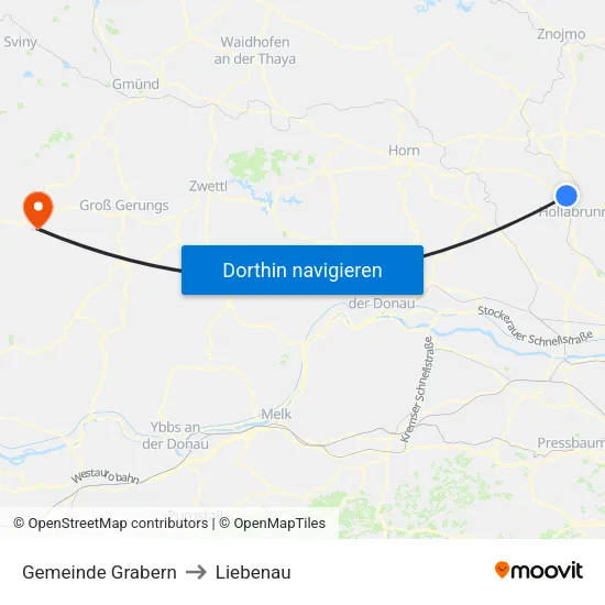 Gemeinde Grabern to Liebenau map