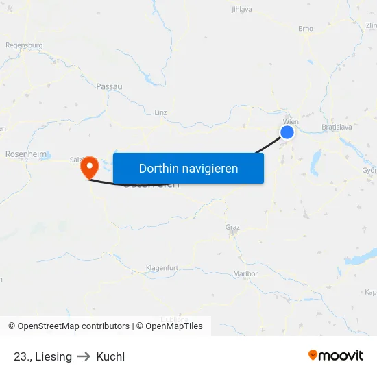 23., Liesing to Kuchl map