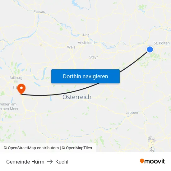 Gemeinde Hürm to Kuchl map