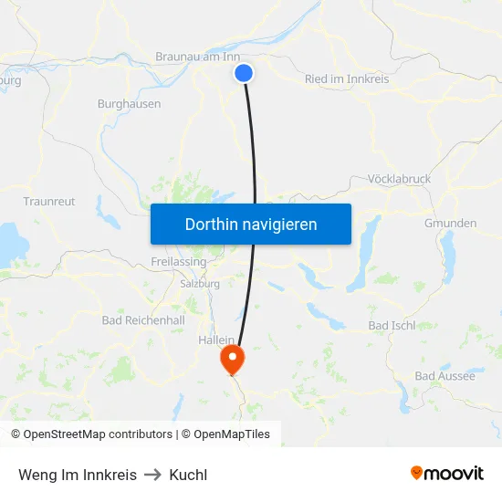 Weng Im Innkreis to Kuchl map