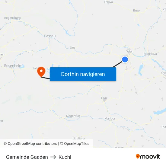 Gemeinde Gaaden to Kuchl map