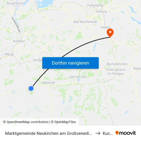 Marktgemeinde Neukirchen am Großvenediger to Kuchl map