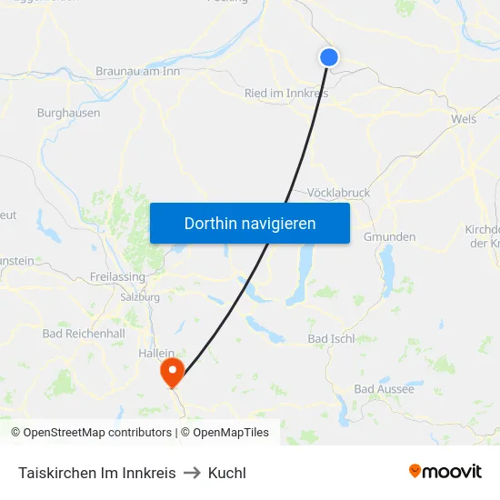 Taiskirchen Im Innkreis to Kuchl map