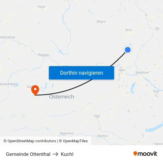 Gemeinde Ottenthal to Kuchl map