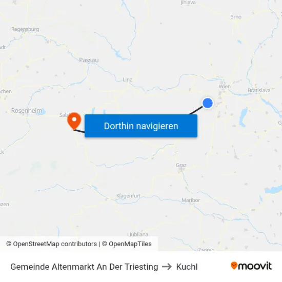 Gemeinde Altenmarkt An Der Triesting to Kuchl map