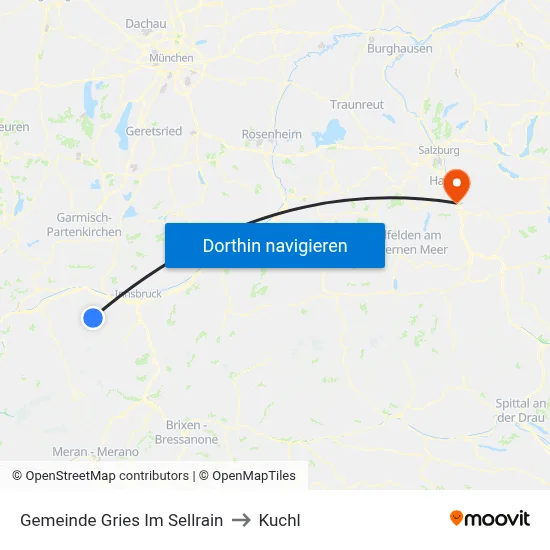 Gemeinde Gries Im Sellrain to Kuchl map