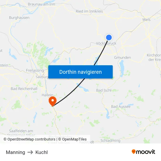 Manning to Kuchl map