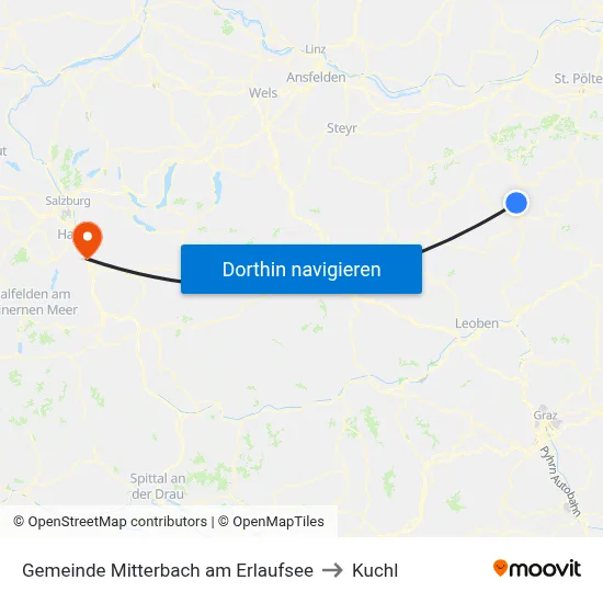 Gemeinde Mitterbach am Erlaufsee to Kuchl map