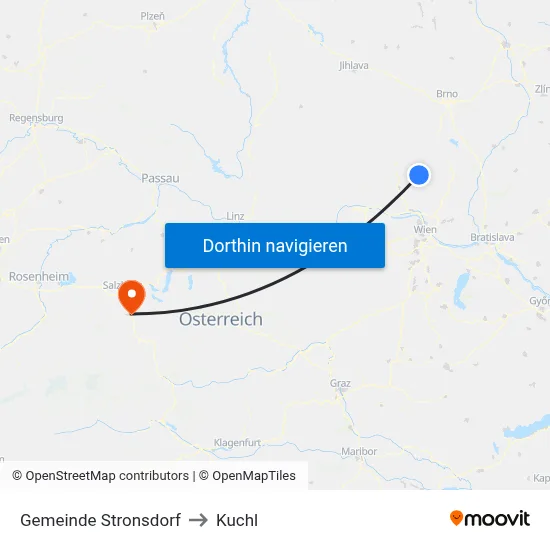 Gemeinde Stronsdorf to Kuchl map