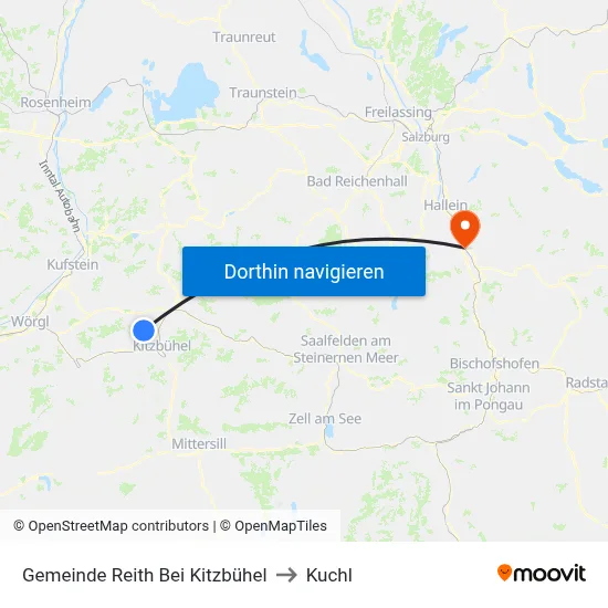 Gemeinde Reith Bei Kitzbühel to Kuchl map
