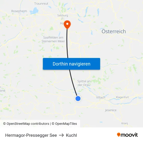 Hermagor-Pressegger See to Kuchl map