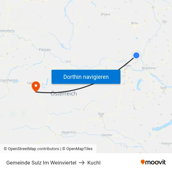 Gemeinde Sulz Im Weinviertel to Kuchl map