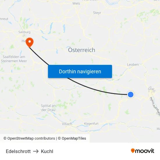 Edelschrott to Kuchl map