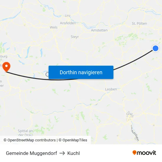 Gemeinde Muggendorf to Kuchl map