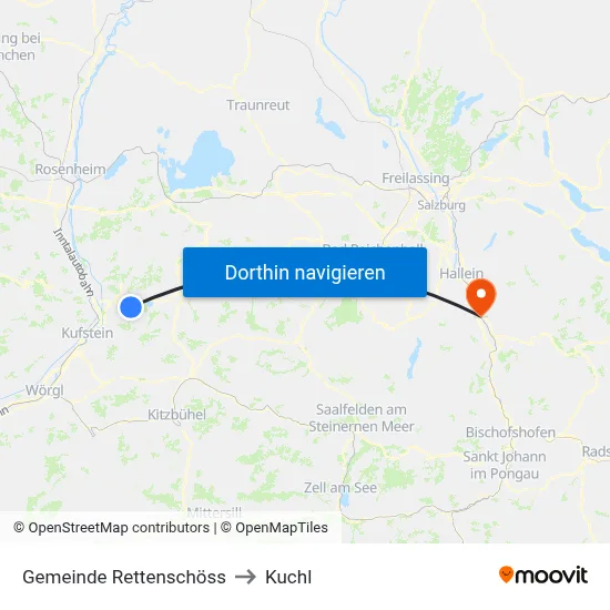 Gemeinde Rettenschöss to Kuchl map