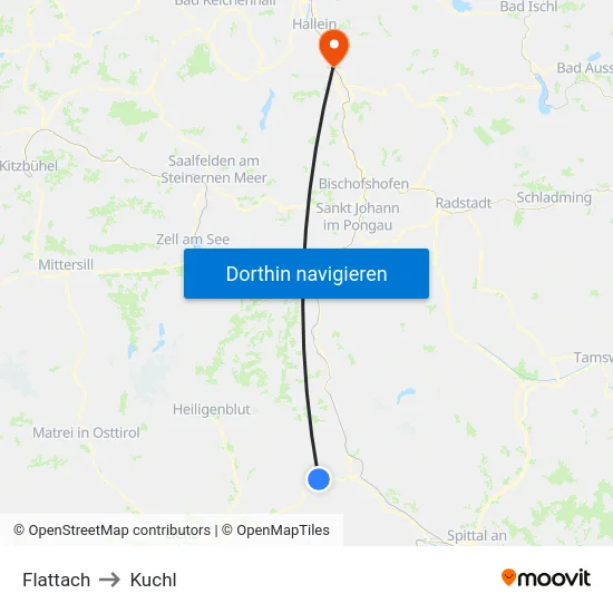 Flattach to Kuchl map