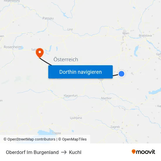 Oberdorf Im Burgenland to Kuchl map