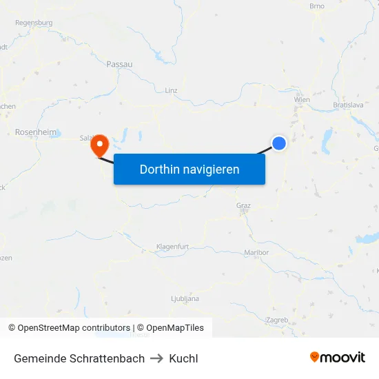 Gemeinde Schrattenbach to Kuchl map