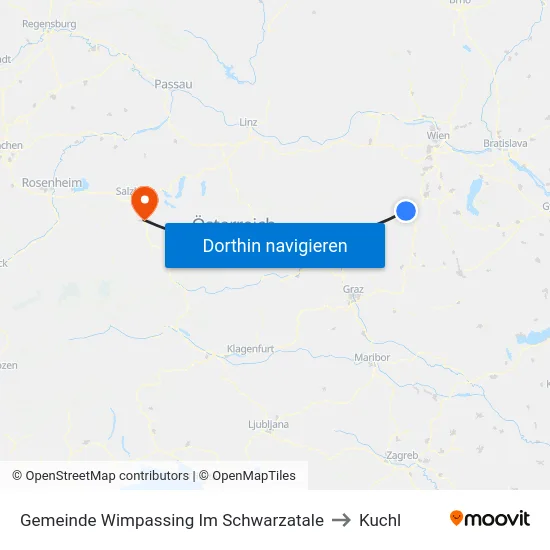 Gemeinde Wimpassing Im Schwarzatale to Kuchl map