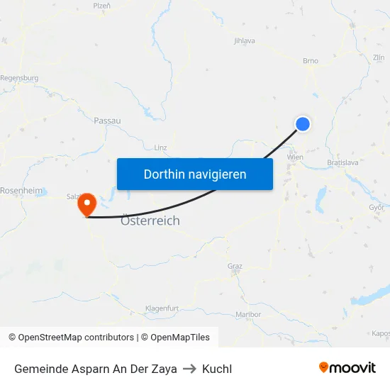 Gemeinde Asparn An Der Zaya to Kuchl map