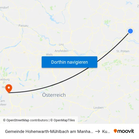 Gemeinde Hohenwarth-Mühlbach am Manhartsberg to Kuchl map