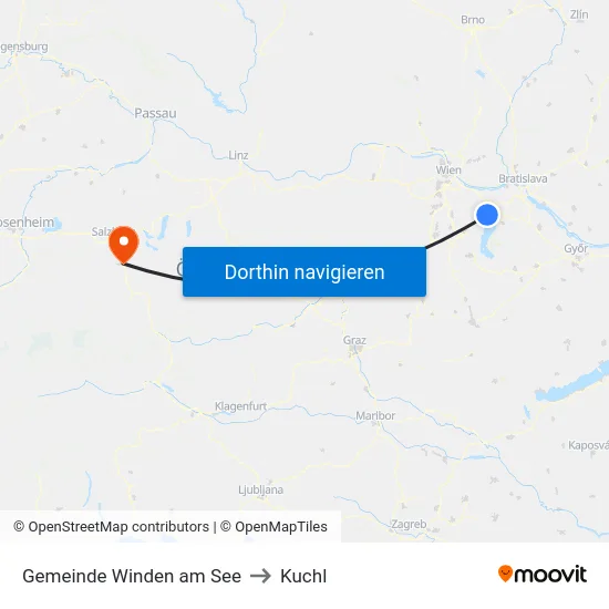Gemeinde Winden am See to Kuchl map