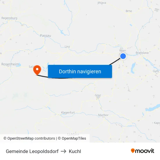 Gemeinde Leopoldsdorf to Kuchl map