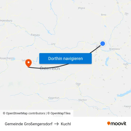 Gemeinde Großengersdorf to Kuchl map