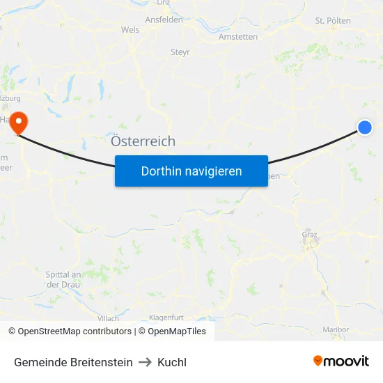 Gemeinde Breitenstein to Kuchl map