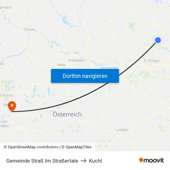 Gemeinde Straß Im Straßertale to Kuchl map