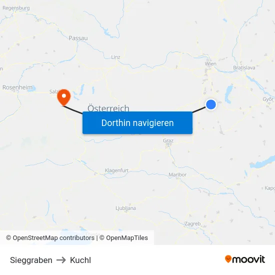 Sieggraben to Kuchl map