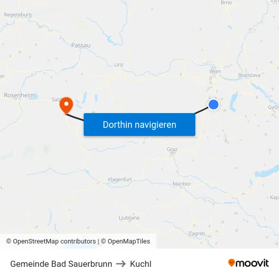 Gemeinde Bad Sauerbrunn to Kuchl map