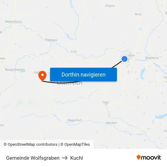 Gemeinde Wolfsgraben to Kuchl map