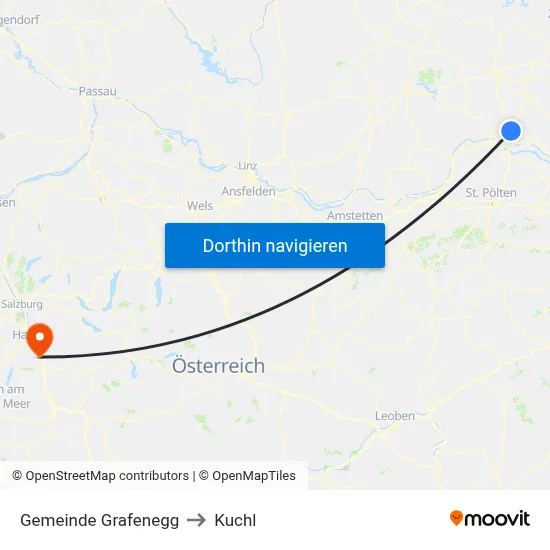 Gemeinde Grafenegg to Kuchl map