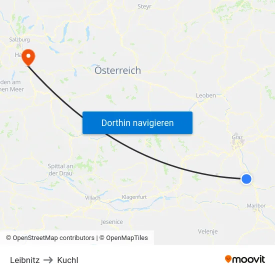 Leibnitz to Kuchl map