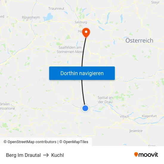 Berg Im Drautal to Kuchl map