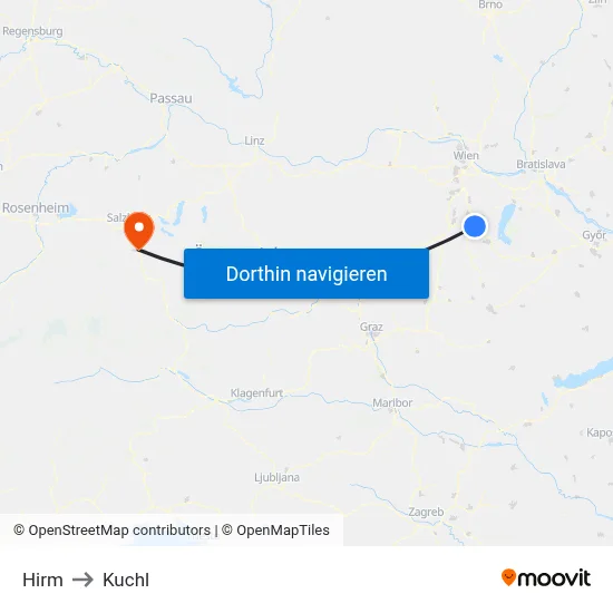 Hirm to Kuchl map