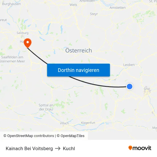 Kainach Bei Voitsberg to Kuchl map