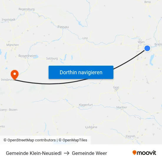 Gemeinde Klein-Neusiedl to Gemeinde Weer map