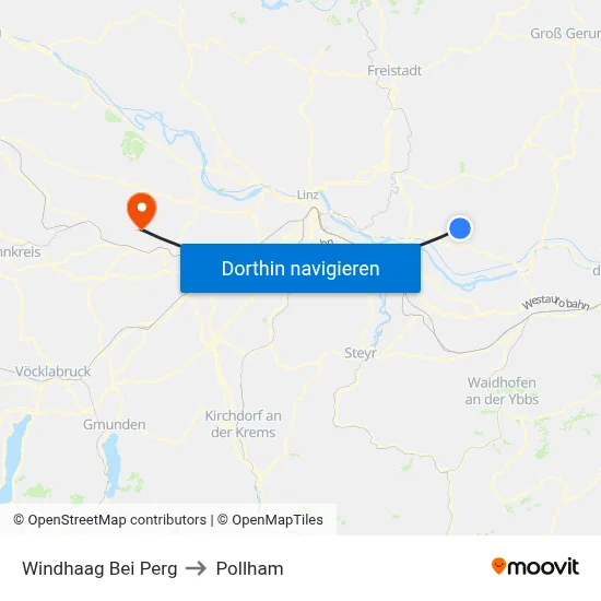 Windhaag Bei Perg to Pollham map