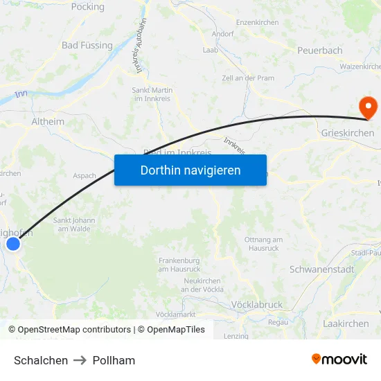 Schalchen to Pollham map
