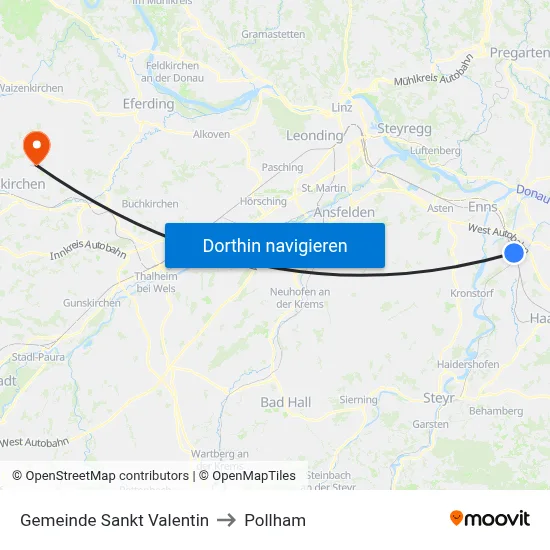 Gemeinde Sankt Valentin to Pollham map