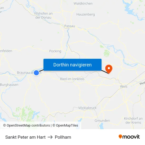 Sankt Peter am Hart to Pollham map