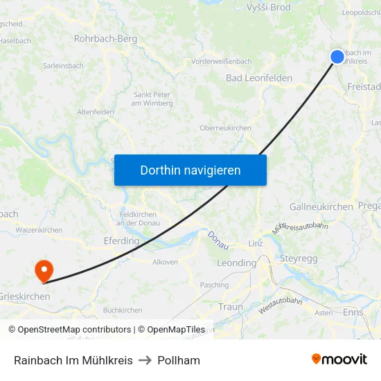 Rainbach Im Mühlkreis to Pollham map