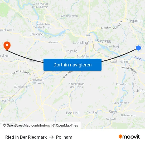 Ried In Der Riedmark to Pollham map